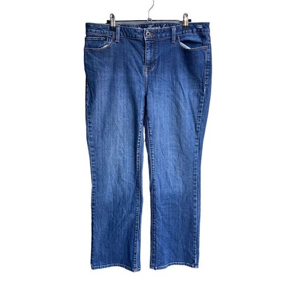 L.L. Bean Straight Jeans 14R Women’s Dark Wash Used [#0482] - Picture 1 of 5